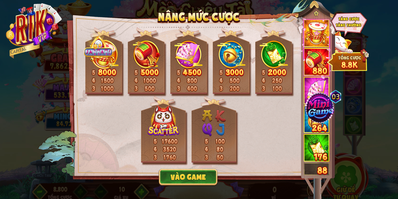 Quy tắc nâng cấp phần thưởng trong game